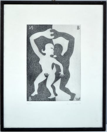 Firma indecifrata, "Senza titolo" 1997, acquaforte (lastra cm 30,5x21,5;...