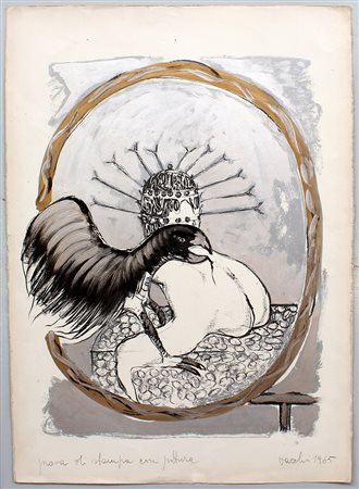 Sergio Vacchi (Castenaso Di Bologna 1925 - Siena 2016) "Senza titolo" 1965,...