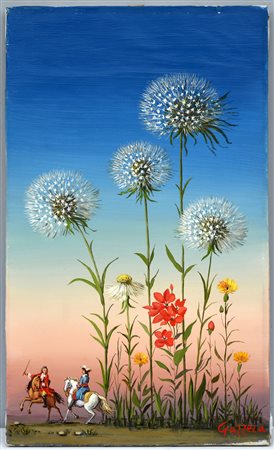 Romano Gazzera (Cirié 1906 - Torino 1985) "Fiori dei sospiri e cavalieri"...