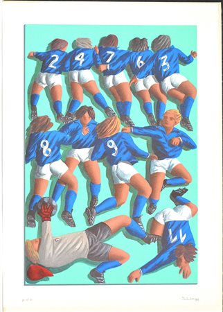 Paolo Salvador "Senza titolo" 1984, serigrafia - prova d'artista (foglio cm...