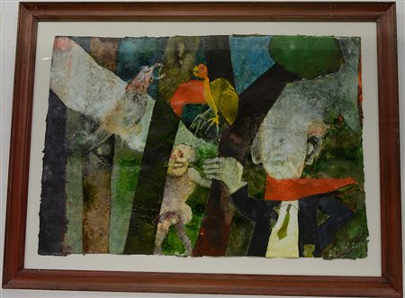 Gianni Pisani (Napoli 1935) “Senza titolo” 2005, tecnica mista su carta (cm...