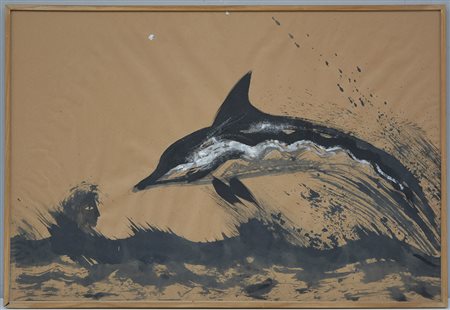 Silvio Merlino (Napoli 1952) "Senza titolo" 1984, tecnica mista su carta (cm...