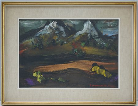 Giandante X (Milano 1900 - 1984) "Senza titolo" 1967, acrilici su cartone...