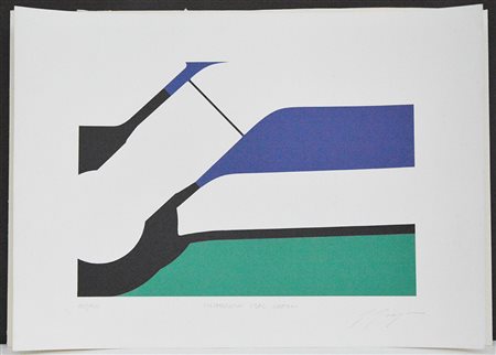 Giorgetto Giugiaro (Garessio 1938) "Senza titolo" litografia a colori (foglio...