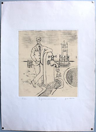 Giorgio De Chirico (Volos 1888 - Roma 1978) "La fontana del mistero" 1971,...