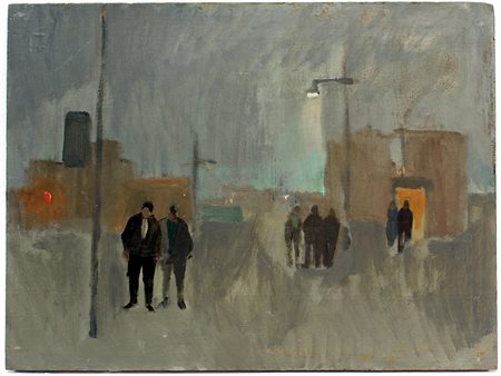 Franco Villoresi (Città Di Castello 1920 - 1975) "Senza titolo" olio su...