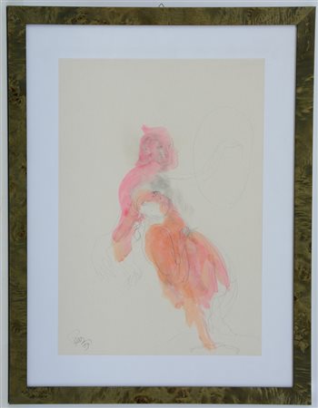 Augusto Perez (1929 - 2000) "Senza titolo" 1989, disegno a matita e...