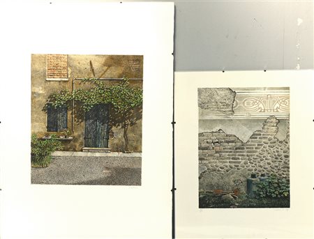 Vicentini. lotto composto da due litografie di misure e soggetti diversi....