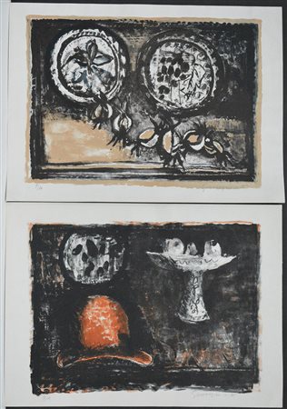 Alberto Gianquinto (Venezia 1929 - Jesolo 2003) due litografie a colori...