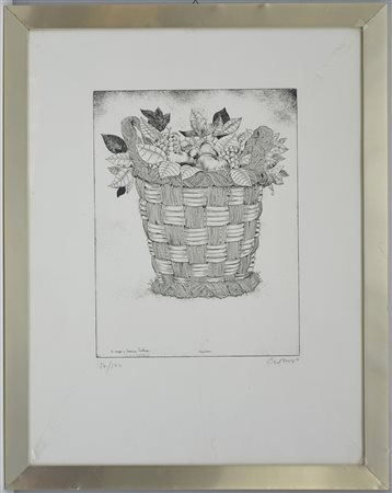 Bruno Caruso (Palermo 1927) "In omaggio a Francisco Zurbaran" acquaforte...