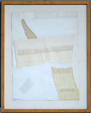 Rino Carrara (Bergamo 1921 - 2010) "Disegno n. 120" 1981, tecnica mista su...