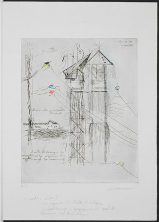 Armando Marrocco (Galatina 1939) "I Cavalieri ardenti" 1979, acquaforte...