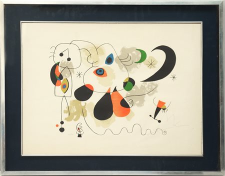 Joan Mirò (Barcellona 1893 - Palma Di Maiorca 1983) "Senza titolo" litografia...