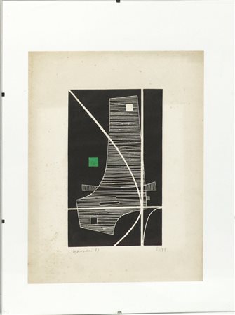 Luigi Veronesi (Milano 1908 - 1998) "Composizione" 1967, acquaforte a colori...