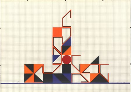 Edival Ramosa (Brasile 1940) "Senza titolo" 1972, serigrafia (cm...