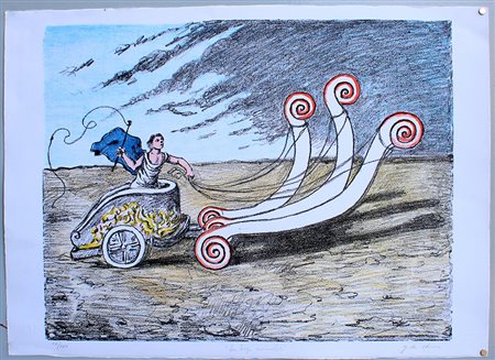 Giorgio De Chirico (Volos 1888 - Roma 1978) "La biga invincibile" 1969,...