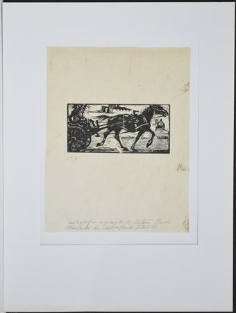 Arturo Checchi (1886 - 1971) "Senza titolo" 1918, xilografia stampata su...