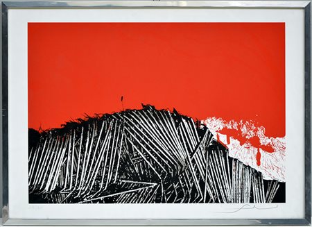 Emilio Scanavino (Genova 1922 - Milano 1986) "Senza titolo" litografia...