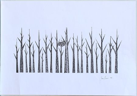 Franco Zazzeri (Firenze 1938) "Senza titolo" 1986, tecnica mista su carta (cm...