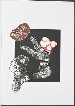 Luciano De Vita (Ancona 1929 - 1992) "Senza titolo" incisione a colori...