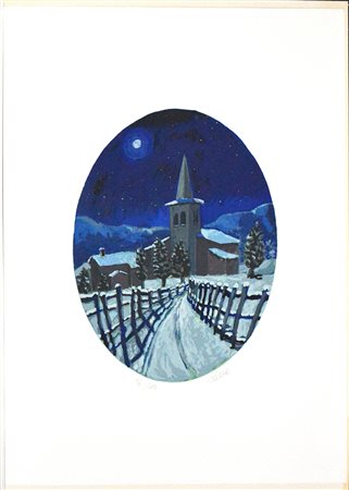 Salvo (Leonforte 1947 - Torino 2015) "Senza titolo" litografia a colori...