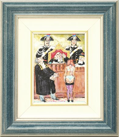 Walter Piacesi (Ascoli Piceno 1929) "Processino" 2006 olio su tavola (cm...