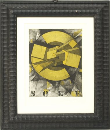 Giò Pomodoro (Orciano Di Pesaro 1930 - Milano 2002) "Sole" acquaforte e...