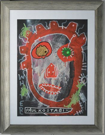 Paul Kostabi (Whittier 1962) "Senza titolo" 2011 tecnica mista su cartoncino...