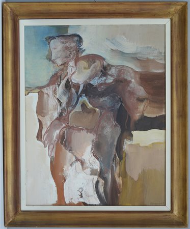 Mario Bionda (Torino 1913 - Penango 1985) "Sguardo sulla scogliera" 1969,...