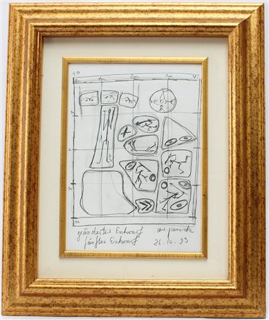 A. R. Penck (Dresda 1939 - Zurigo 1917) "Senza titolo" 1993 matita su carta...