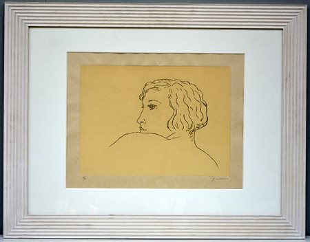 Giorgio De Chirico (Volos 1888 - Roma 1978) "Profilo di donna" 1971,...