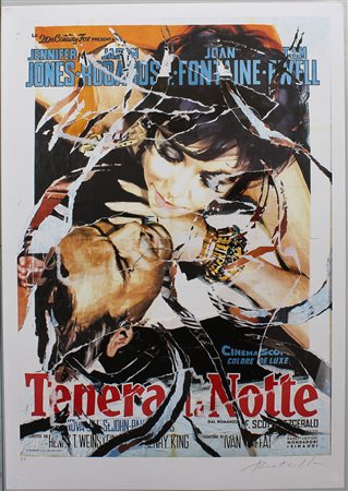 Mimmo Rotella (Catanzaro 1918 - Milano 2006) "Tenera la notte" litografia e...