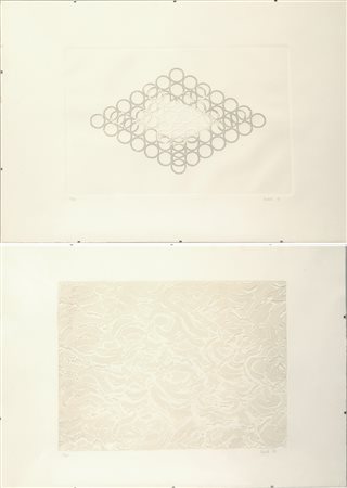 Enea Ferrari (1908 - 1972) "Superficie" 1971, lotto di due calcografie...