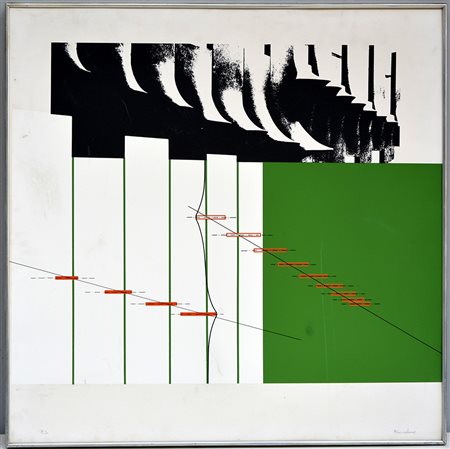 Agostino Bonalumi (Vimercate 1935 - 2013) "Senza titolo" litografia a colori...