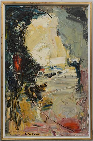 Simonetta Vigevani Jung (Palermo 1917 - Bruxelles 2005) "Senza titolo" olio...