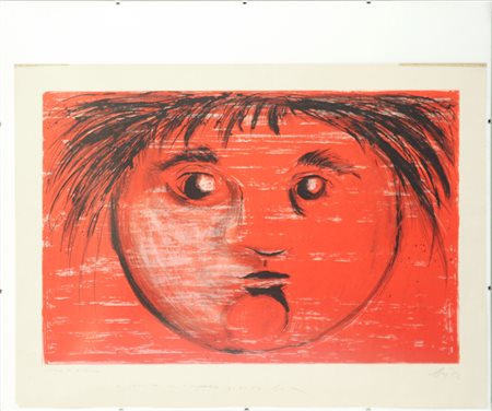 Enrico Baj (Milano 1924 - Vergiate 2003) "Testa solare" 1956, litografia -...