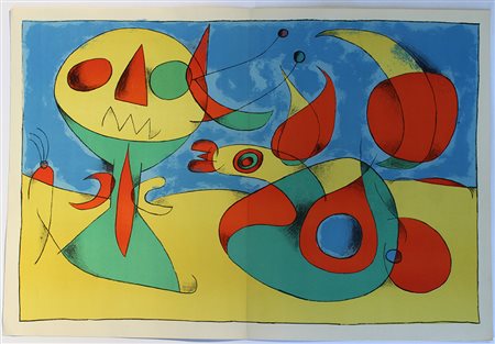 Joan Mirò (Barcellona 1893 - Palma Di Maiorca 1983) "Senza titolo" 1956,...