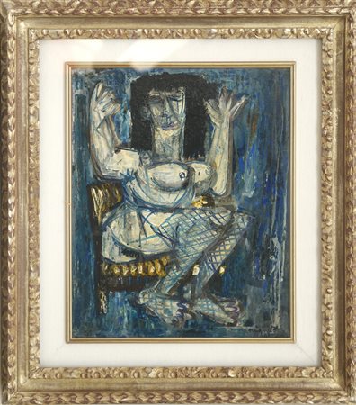 Giuseppe Migneco (Messina 1908 - Milano 1997) "Senza titolo" 1961 tecnica...