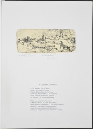 Walter Piacesi (Ascoli Piceno 1929) "Senza titolo" piccola acquaforte (lastra...