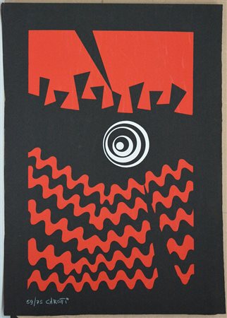 Carotti "Senza titolo" serigrafia a due colori (foglio cm 50x35) numerata...