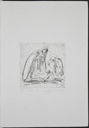 Trento Longaretti (Treviglio 1916) "Natale '62" acquaforte (lastra cm...