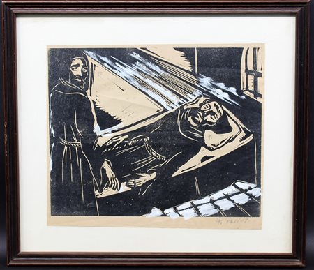 Pietro Parigi (Settimello 1882 - Firenze 1990) "Senza titolo" xilografia...