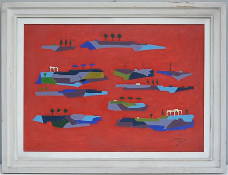 Giorgio Pagi (1912) "Paesaggi" acrilico su tela (cm 69x49) firmato e datato...