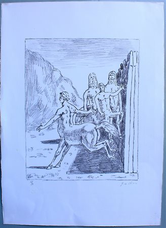 Giorgio De Chirico (Volos 1888 - Roma 1978) "La famiglia dei centauri" 1973...