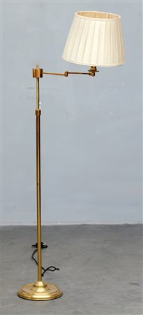 Lampada da terra in ottone con braccio snodabile ed altezza regolabile (difetti)
