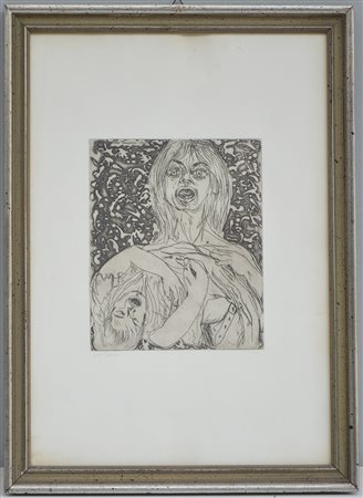 Nillo Tinazzi (1922) "Grida" litografia (foglio cm 50x35) firmato in lastra e...