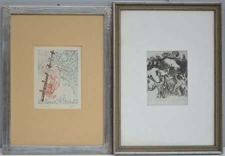 Nillo Tinazzi (1922) Lotto composto da un'acquaforte e un'acquatinta...