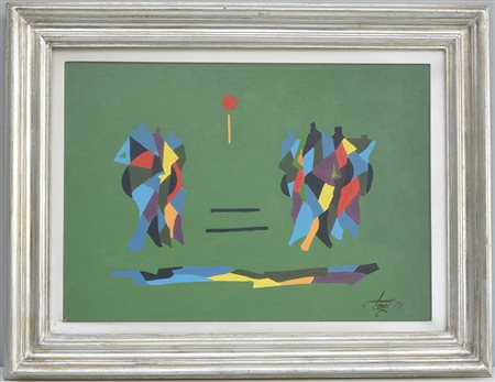 Giorgio Pagi (1912) "Figure" acrilico su tela (cm 50x70) firmato e datato...