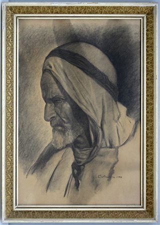 L. Martinadonna "Volto virile" pastelli su carta (cm 65x43) firmato e datato...