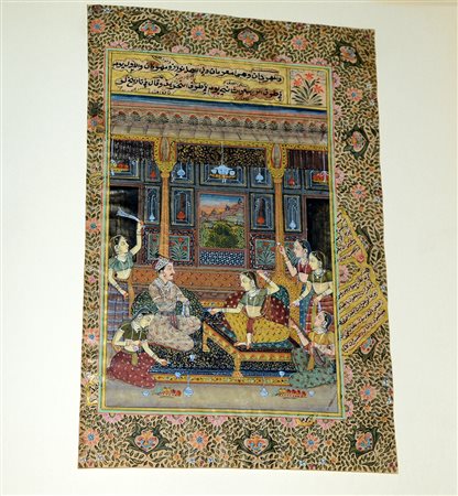 Raccolta di numerose stampe e miniature persiane con influenze stilistiche...